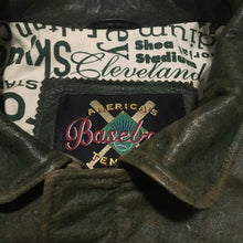 Load image into Gallery viewer, BRAD BENNETT STUDIOS CHICAGO. AMERICA'S BASEBALL TEMPLES LEATHER JACKET. SZ L