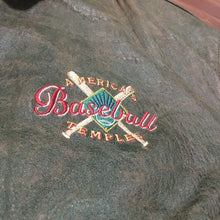 Load image into Gallery viewer, BRAD BENNETT STUDIOS CHICAGO. AMERICA'S BASEBALL TEMPLES LEATHER JACKET. SZ L