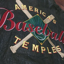 Load image into Gallery viewer, BRAD BENNETT STUDIOS CHICAGO. AMERICA'S BASEBALL TEMPLES LEATHER JACKET. SZ L