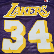 Load image into Gallery viewer, Shaquille O'Neal Reversible CHAMPION Lakers NBA Basketball Jersey Youth L 14-16 