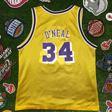 Load image into Gallery viewer, Shaquille O'Neal Reversible CHAMPION Lakers NBA Basketball Jersey Youth L 14-16 